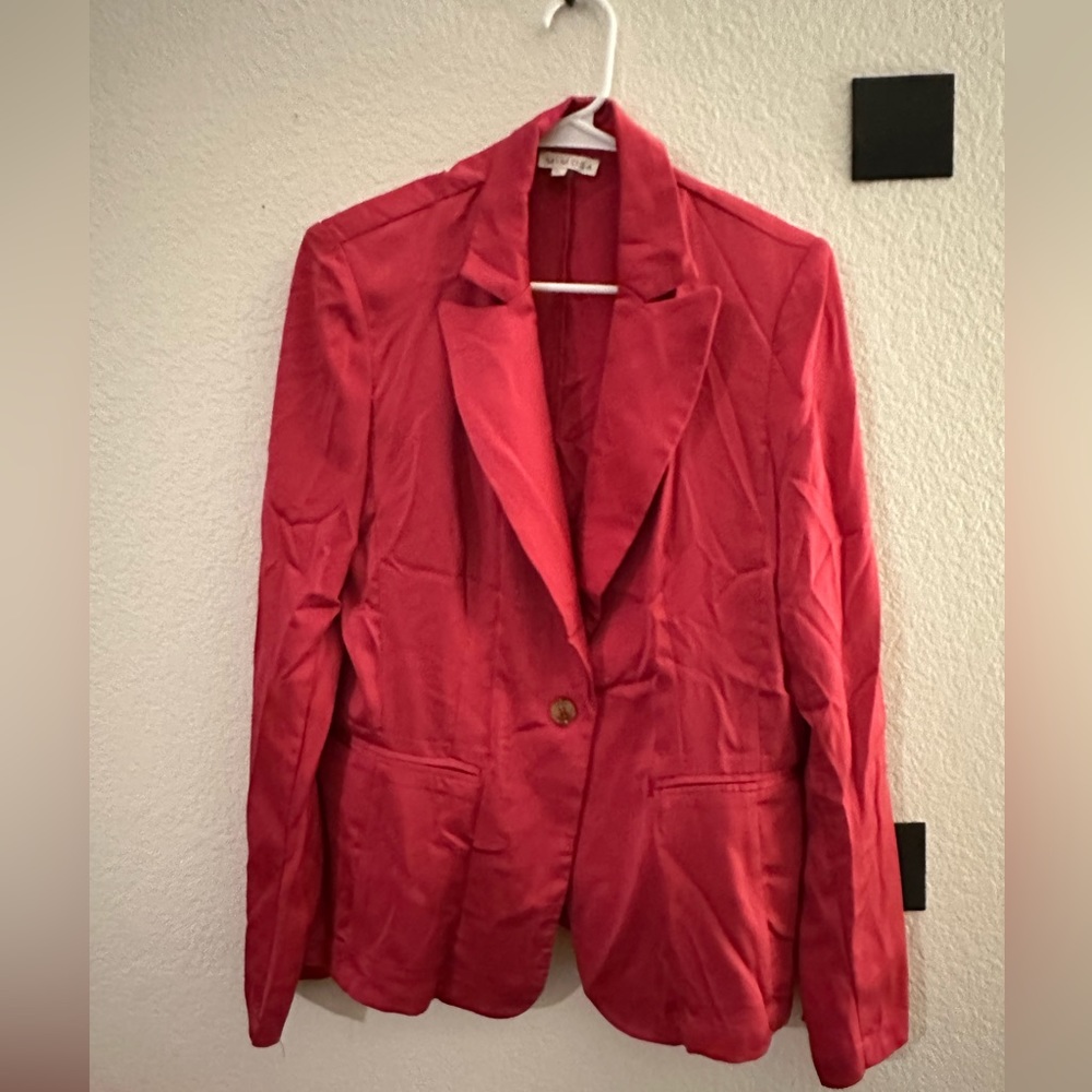 Hot pink silk blazer